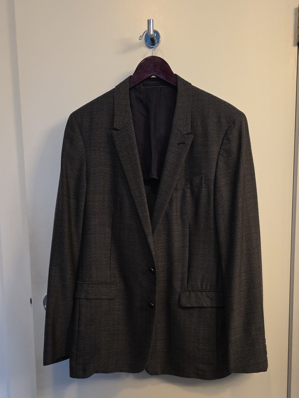 Prada Men's Herringbone Sport Coat in Charcoal